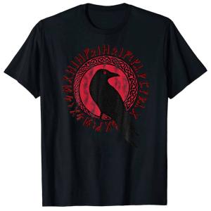 Raven & Runic Ring Pattern - Black Men's T-Shirt
