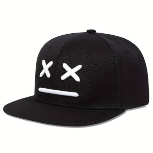 Trendy Black Colour Ghost Face Embroidered Baseball Cap