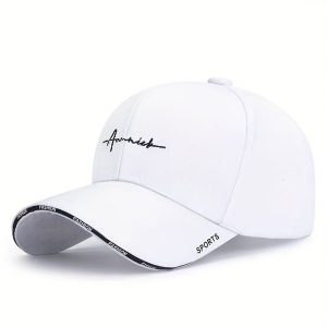 Women's Simple Versatile Breathable White Sports Baseball Cap