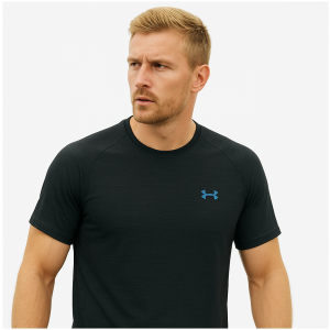 Under Armour Men's Heatgear Black T-Shirt – Breathable, Fitted Gym & Training Top