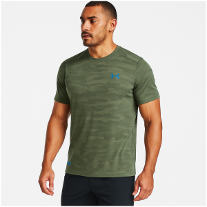 Under Armour Men's Heatgear Camo Green T-Shirt – Breathable, Fitted Gym & Training Top