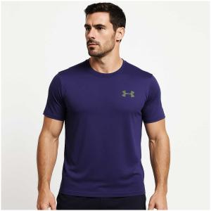 Under Armour Men's Heatgear Blue T-Shirt – Breathable, Fitted Gym & Training Top