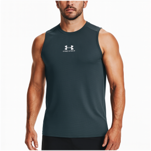Under Armour Men's CoolSwitch Teal Tank Top – Breathable, Fitted Gym & Training Top